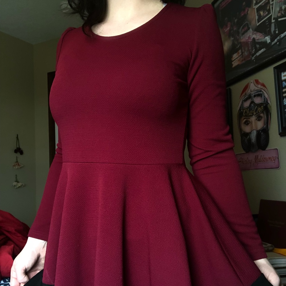 Burgundy long sleeve shirt